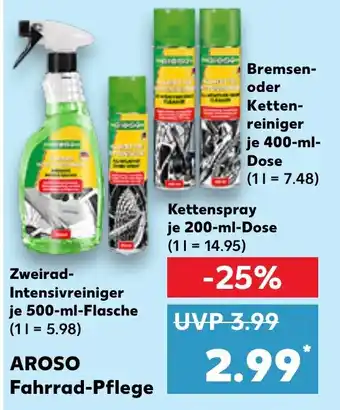 Kaufland AROSO Fahrrad-Pflege Bremsen- oder Ketten- reiniger je 400-ml- Dose Angebot