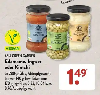 Aldi Süd ASIA GREEN GARDEN Edamame, Ingwer oder Kimchi Je 280-g Angebot