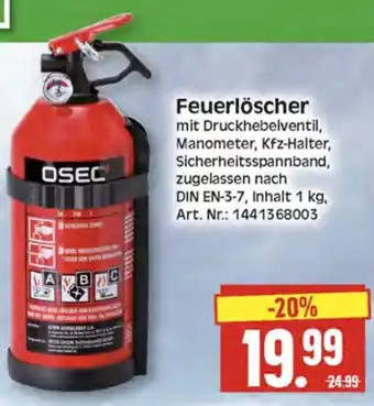 Herkules Baumarkt Feuerlöscher mit Druckhebelventil 1kg Angebot