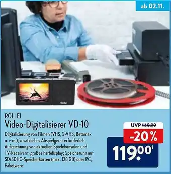 Aldi Nord Video-digitalisierer Vd-10 Angebot