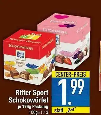 E-Center Ritter Sport Schokowürfel Angebot