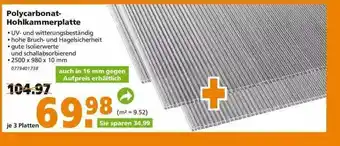 Globus Baumarkt Polycarbonat-hohlkammerplatte Angebot