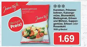 Famila Nord West Karotten Prinzess-bohnen Kaiserge-müse Blumenkohl Blattspinat Erbsen Und Möhren Suppen-gemüse Erbsen Oder Rosenkohl Angebot