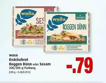 Markant Wasa Knäckebrot Roggen Dünn Oder Sesam Angebot