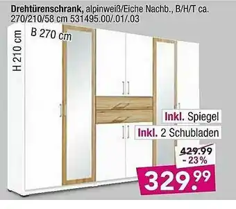 Möbel Boss Drehtüreschrank Angebot