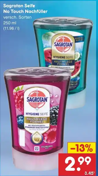 Netto Marken-Discount Sagrotan Seife No Touch Nachfüller 250 ml Angebot