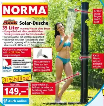 Norma Mauk Solar-Dusche 35 Liter Angebot
