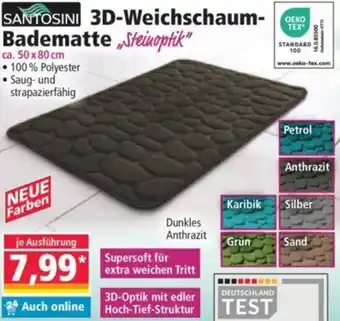 Norma SANTOSINI 3D-Weichschaum Badematte Steinoptik Angebot