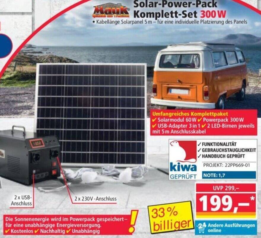 Wunderbar Mauk Solar Power Pack Komplett Set 300w Bilder