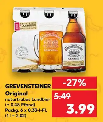 Kaufland GREVENSTEINER Original 6 x 0,33 L Angebot