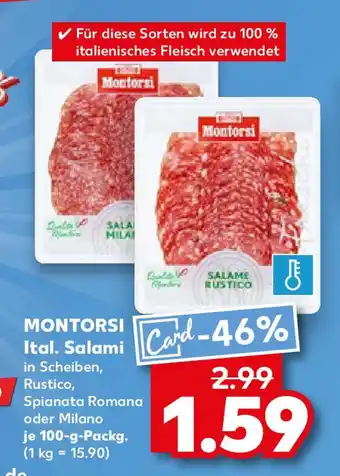 Kaufland MONTORSI Ital. Salami je 100-g-Packg. Angebot
