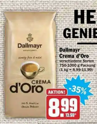 dodenhof Dallmayr Crema D'oro 750-1000g Angebot