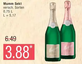 Marktkauf Mumm Sekt 0,75 l Angebot