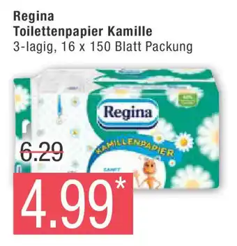 Marktkauf Regina Toilettenpapier Kamille 3-lagig, 16 x 150 Blatt Packung Angebot