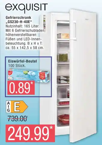 Marktkauf exquisit Gefrierschrank ,,GS230-H-40E Angebot