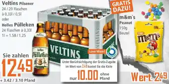 Klaas und Kock Veltins Pilsener oder Helles Pülleken 24x0,33/20x0,5 L Angebot