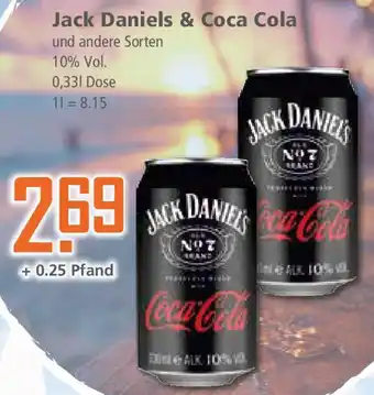 Klaas und Kock Jack Daniels & Coca Cola 0,33 L Dose Angebot