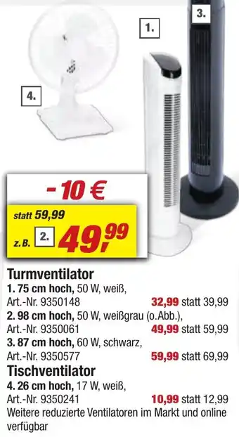 toom Baumarkt Turmventilator Angebot