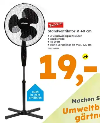 Globus Baumarkt TrendLine Standventilator Ø 40 cm Angebot