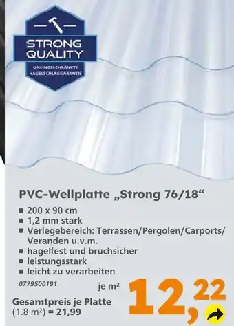 Globus Baumarkt PVC-Wellplatte „Strong 76/18" Angebot