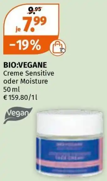 Müller BIO:VEGANE Creme Sensitive oder Moisture 50 ml Angebot