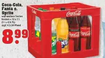 trinkgut Coca Cola , Fanta, oder Sprite  12x1L Angebot