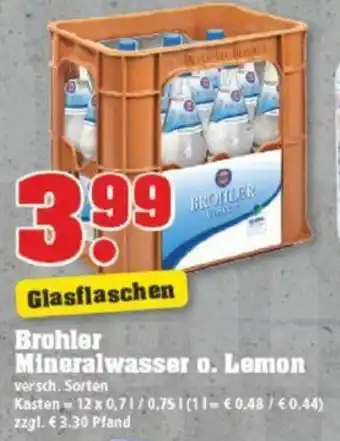 trinkgut Brohler Mineralwasser o. Lemon 12x0,7L/0,75L Angebot