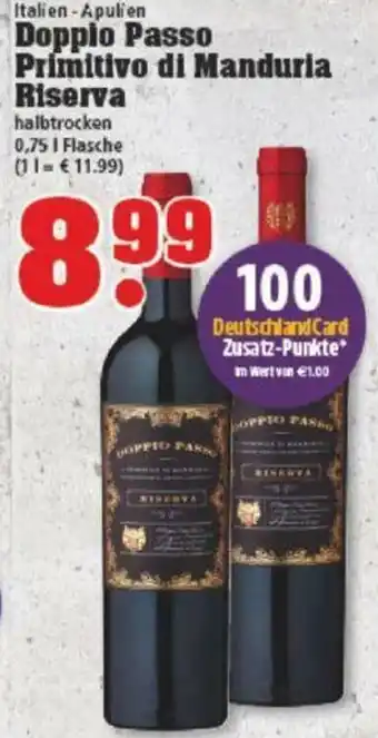 trinkgut Doppio Passo Primitivo di Manduria Riserva 0,75L Angebot