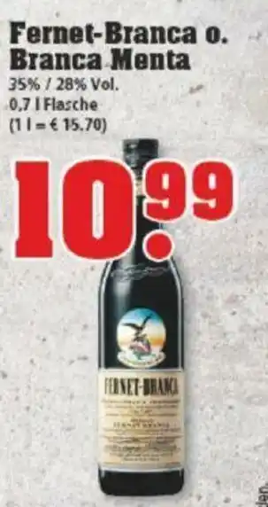 trinkgut Fernet Branca o. Branca Menta 0,7L Angebot