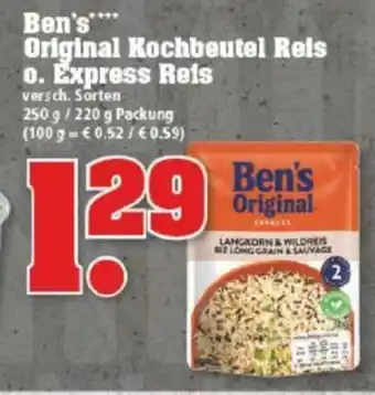 trinkgut Ben's Original Kochbeutel Reis o. Express Reis 250/220g Angebot