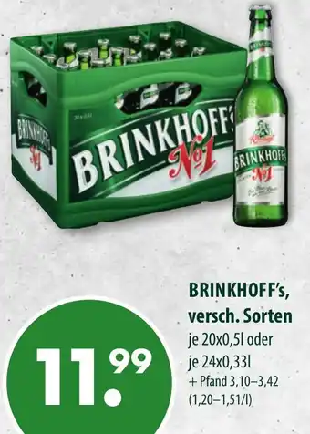 Trink und Spare Brinkhoff's No. 1 , 20x0,5L/24x0,33L Angebot