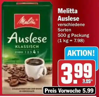 Hit Melitta Auslese 500 g Packung Angebot