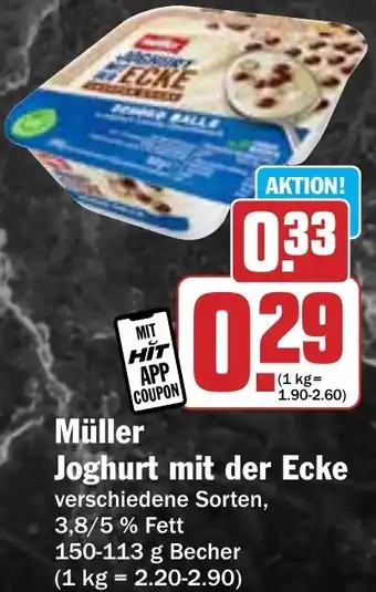 Hit Müller Joghurt mit der Ecke 150-113 g Becher Angebot