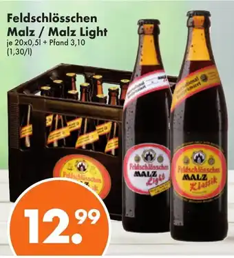 Trink und Spare Feldschlösschen Malz oder Malz Light 20x0,5L Angebot