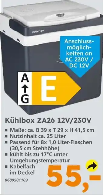 Globus Baumarkt Kühlbox ZA26 12V/230V Angebot