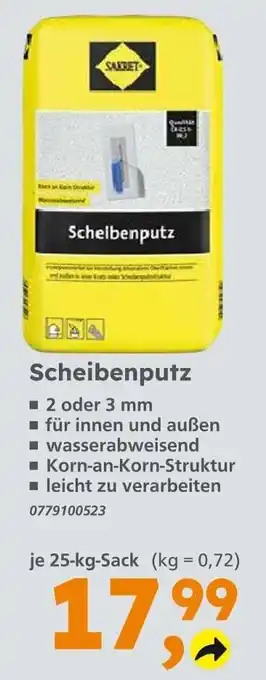 Globus Baumarkt SAKRET Scheibenputz je 25-kg Angebot