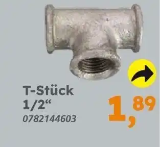 Globus Baumarkt Verzinkt zum Schrauben T-Stück 1/2" Angebot