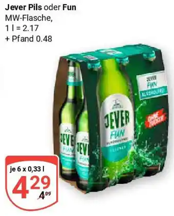 Globus Jever Pils oder Fun 6x0,33 L Angebot