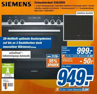 Expert Klein Siemens Einbauherdset EX83DV0 Angebot