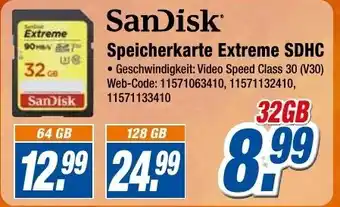 Expert Klein SanDisk Speicherkarte Extreme SDHC Angebot