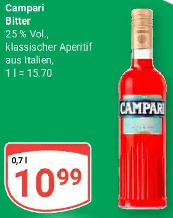 Globus Campari Bitter 0,7 L Angebot