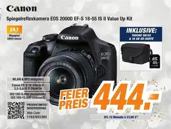 Expert Bening Canon Spiegelreflexkamera EOS 2000D EF-S 18-55 IS II Value Up Kit Angebot