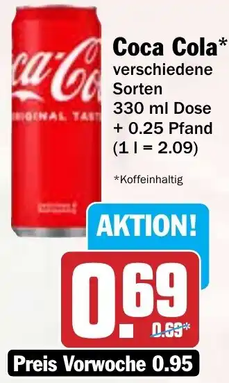 Hit Coca Cola 330 ml Dose Angebot