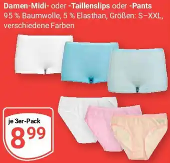 Globus Damen-Midi oder Taillenslips oder Pants 3er-Pack Angebot