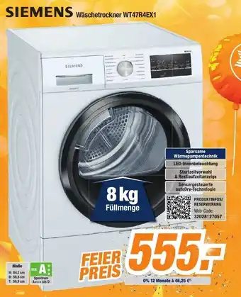 Expert Bening Siemens Wäschetrockner WT47R4EX1 Angebot