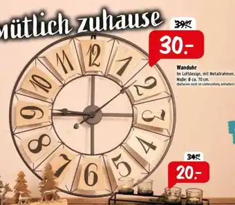 Raiffeisen Markt Wanduhr Angebot