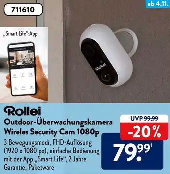 Aldi Süd Rollei Outdoor-Uberwachungskamera Wireles Security Cam 1080p Angebot