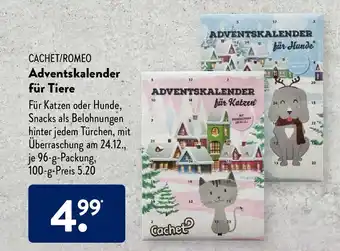 Aldi Süd Cachet/Romeo Adventskalender für Tiere Angebot