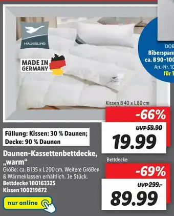 Lidl Daunen-Kassettenbettdecke warm Angebot