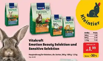 Das Futterhaus Vitakraft Emotion Beauty Selektion und Sensitive Selektion Angebot